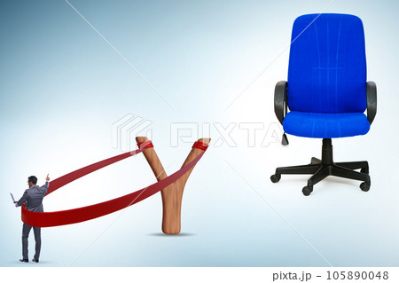 Career concept with businessman launched from slingshot 105890048