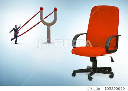 Career concept with businessman launched from slingshot 105890049