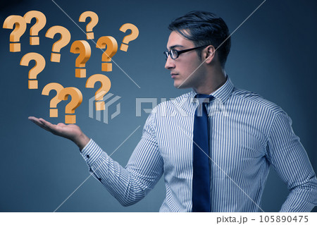 Concept of uncertainty with question mark 105890475
