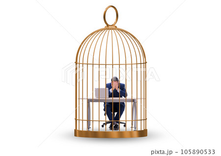Businessman caught in the cage 105890533