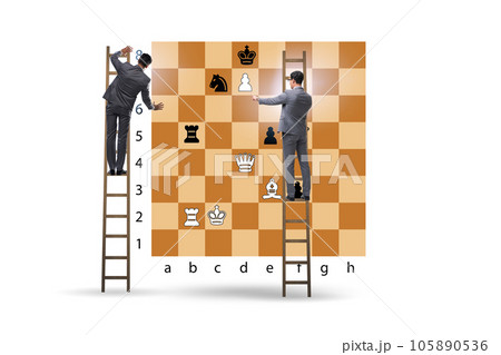 Business people playing chess on the board Business people playing chess on the board 105890536