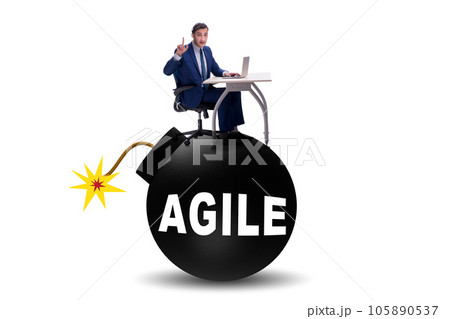 Agile concept with exploding bomb 105890537