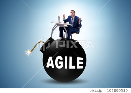 Agile concept with exploding bomb Agile concept with exploding bomb 105890539