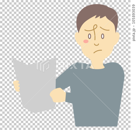 文字が読みづらい男性 105893039