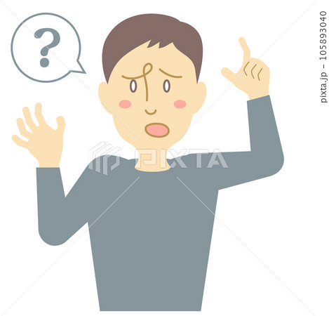 言葉が出てこない男性 105893040