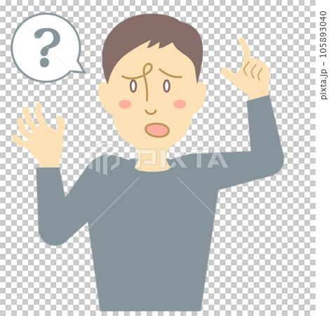 言葉が出てこない男性 105893040