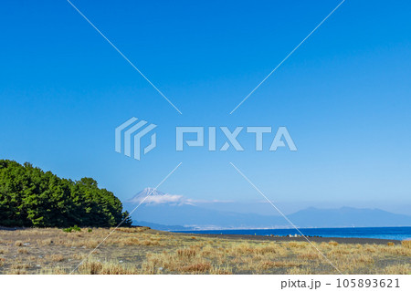 【静岡の景観】三保の松原と富士山 105893621