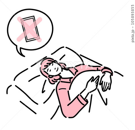 スマートフォンのことを考えすにぐっすり安眠している女性 スマートフォンのことを考えすにぐっすり安眠している女性 105893855
