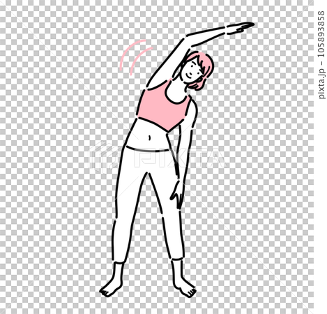 A woman stretching her body 105893858