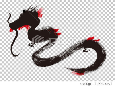 New Year's card design 2024 Year of the Dragon New Year's card pictogram hand-drawn Japanese style illustration New Year's card design 2024 Year of the Dragon New Year's card pictogram hand-drawn Japanese style illustration 105893891