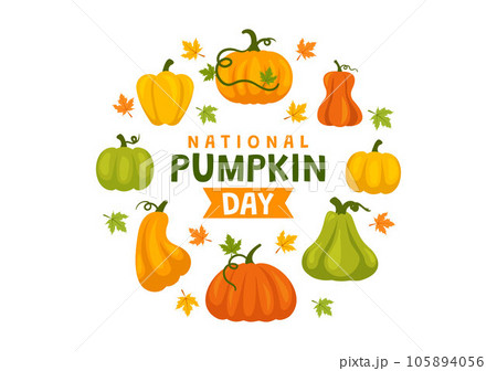 National Pumpkin Day Vector Illustration on 26 October with Cute Cartoon Style Pumpkin Character on Garden Background Hand Drawn Template National Pumpkin Day Vector Illustration on 26 October with Cute Cartoon Style Pumpkin Character on Garden Background Hand Drawn Template 105894056