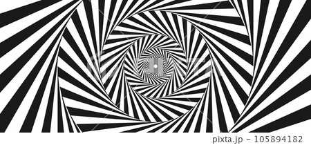 Radial optical illusion background. Black and white abstract