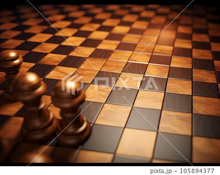 ドラマチックなチェス盤のイメージ 105894377