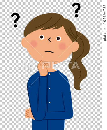 Hatena pose Young woman wondering Hatena pose Young woman wondering 105894788