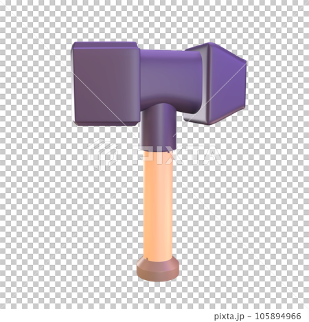 3D icon hammer rendered isolated on the transparent background 3D icon hammer rendered isolated on the transparent background 105894966