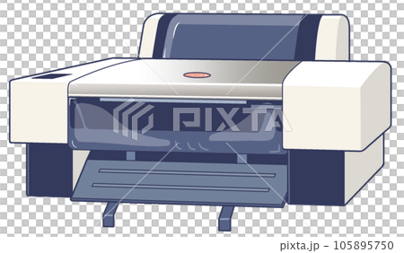 Illustration of a printer [for business use, home use, laser, inkjet, printing, copier, large size] 105895750