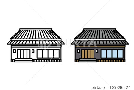 シンプルな古民家のアイコン 105896324