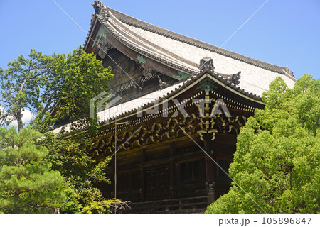 新緑の京都清涼寺本堂-1 105896847