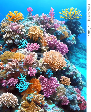 カラフルな珊瑚のイラスト素材 [105897083] - PIXTA