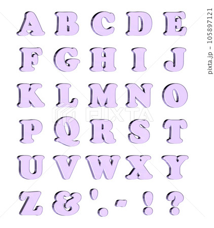 3D Font Pack 4［Alphabet/cap/立体文字/アルファベット］パープル,紫 105897121