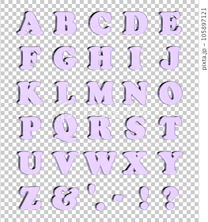 3D Font Pack 4［Alphabet/cap/立体文字/アルファベット］パープル,紫 105897121