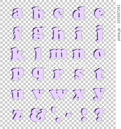 3D Font Pack 4 [Alphabet/sml//Three-dimensional character/Alphabet] Purple, Purple 105897261