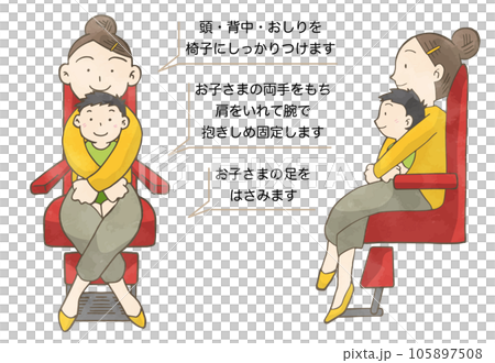 How to secure children for safe examination ・Hands are crossed ・Explanation included How to secure children for safe examination ・Hands are crossed ・Explanation included 105897508