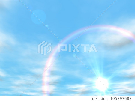 太陽 空 青空 ハロ 虹のリング 背景 壁紙 太陽 空 青空 ハロ 虹のリング 背景 壁紙 105897688