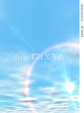 太陽 空 青空 ハロ 虹のリング 背景 壁紙(縦サイズ) 太陽 空 青空 ハロ 虹のリング 背景 壁紙(縦サイズ) 105897690