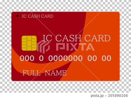 銀行口座に現金の引き出しや預金に使うICキャッシュカード 105898108