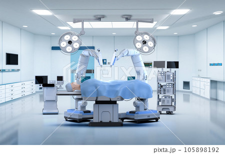 Robotic assisted surgery with mock up model in operating room 105898192