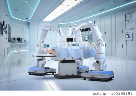 Robotic assisted surgery with mock up model in operating room 105898193