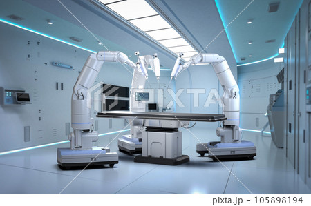 Robotic assisted surgery in operating room 105898194