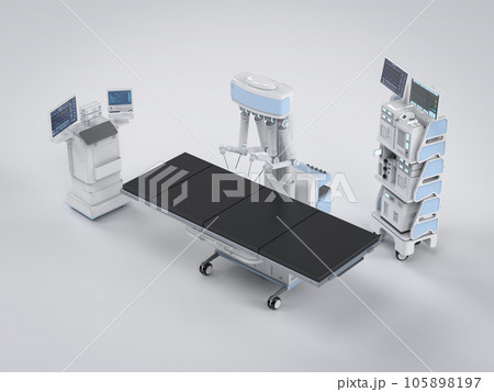 Robotic assisted surgery on white background Robotic assisted surgery on white background 105898197