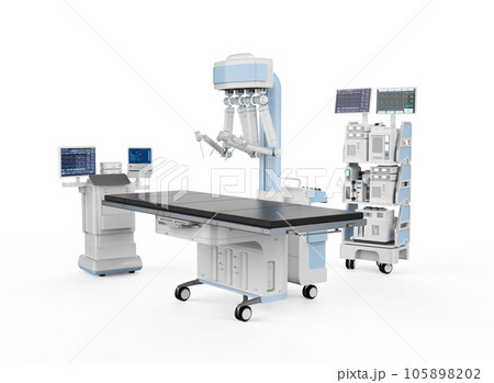 Robotic assisted surgery on white background 105898202
