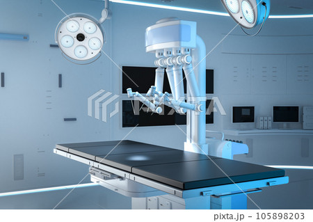 Robotic assisted surgery in operating room 105898203