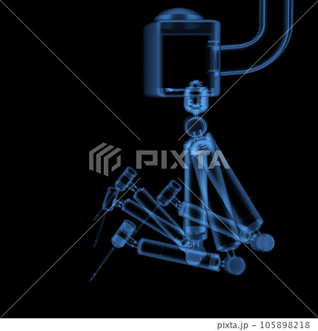 X-ray robotic assisted surgery isolated on black 105898218