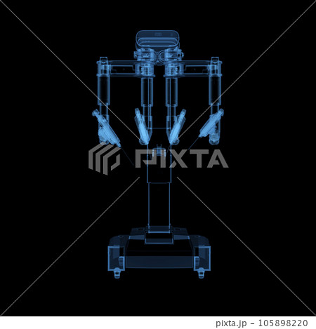 X-ray robotic assisted surgery isolated on black 105898220