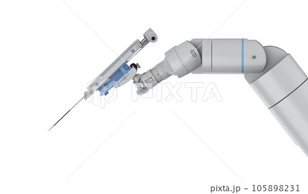 Robotic assisted surgery isolated on white 105898231