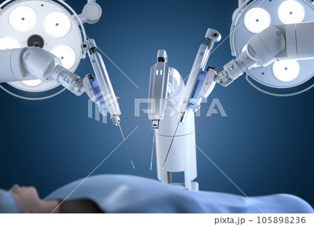 Robotic assisted surgery with mock up model in operating room 105898236