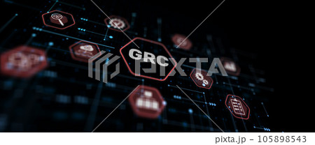 GRC Governance Risk and Compliance concept 105898543