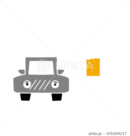 飲酒運転をイメージしたイラスト。酒酔い運転禁止の表示 飲酒運転をイメージしたイラスト。酒酔い運転禁止の表示 105899257
