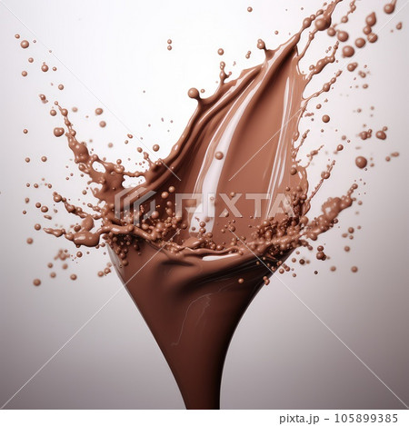 Chocolate splash isolated on white background. Chocolate splash isolated on white background. 105899385