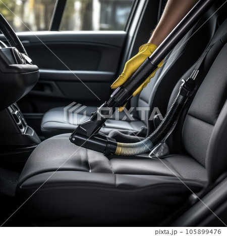 Joyful auto detailer vacuum cleaning open car - Stock Illustration  [105899474] - PIXTA