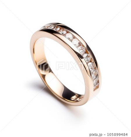 beautiful ring design. wedding engagement rings with diamonds on isolate white 105899484