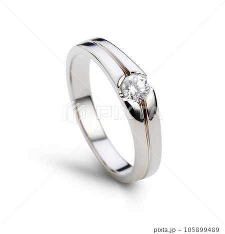 beautiful ring design. wedding engagement rings with diamonds on isolate white 105899489