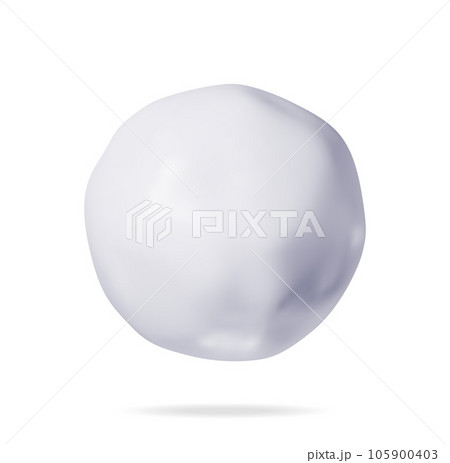 3D Snowball Isolated. Render Snow Ball Ice. 105900403