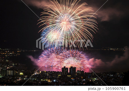 【長野県】諏訪湖の花火 105900761