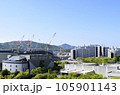 広島市内の俯瞰写真（新スタジアムの建設） 105901143