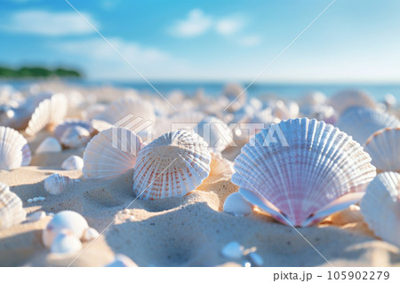 ビーチの綺麗な貝殻のイラスト素材 [105902279] - PIXTA